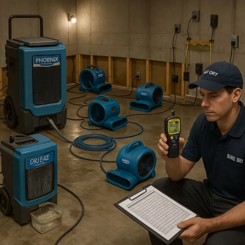 Structural Drying and Dehumidification process in Chenoweth, OR